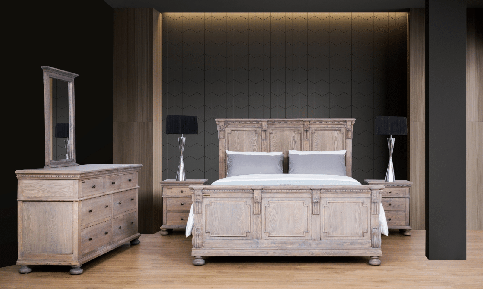 THE ALEXANDER BEDROOM SET IS PERFECT FOR MINIMALISTIC BEDROOM SUITES