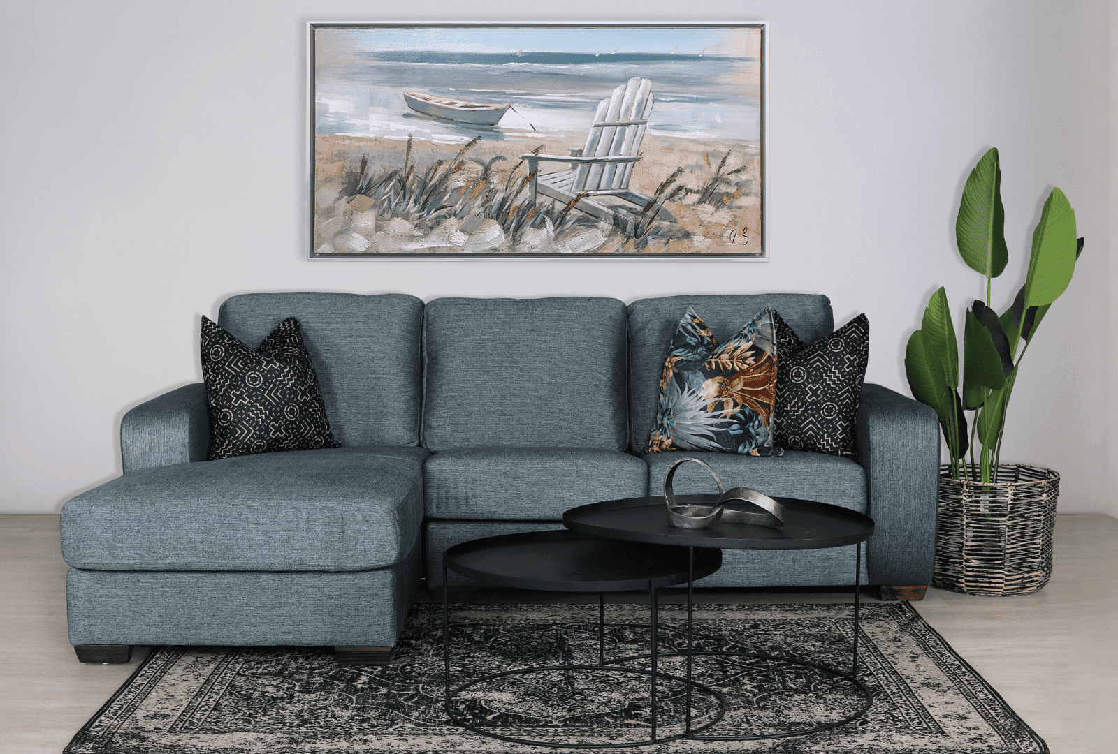 Transform Your Living Space with a Neutral Toned L-Shaped Couch!