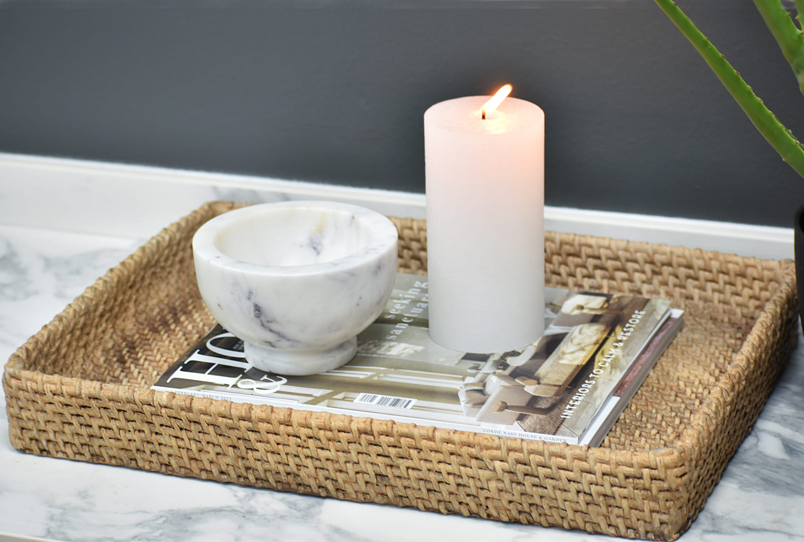 Using trays for functionality and aesthetics