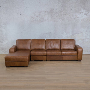Stanford Leather Modular Sofa Chaise - LHF Leather Sectional Leather Gallery Czar Pecan 
