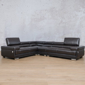 Tobago Leather L-Sectional Leather Sectional Leather Gallery Black 