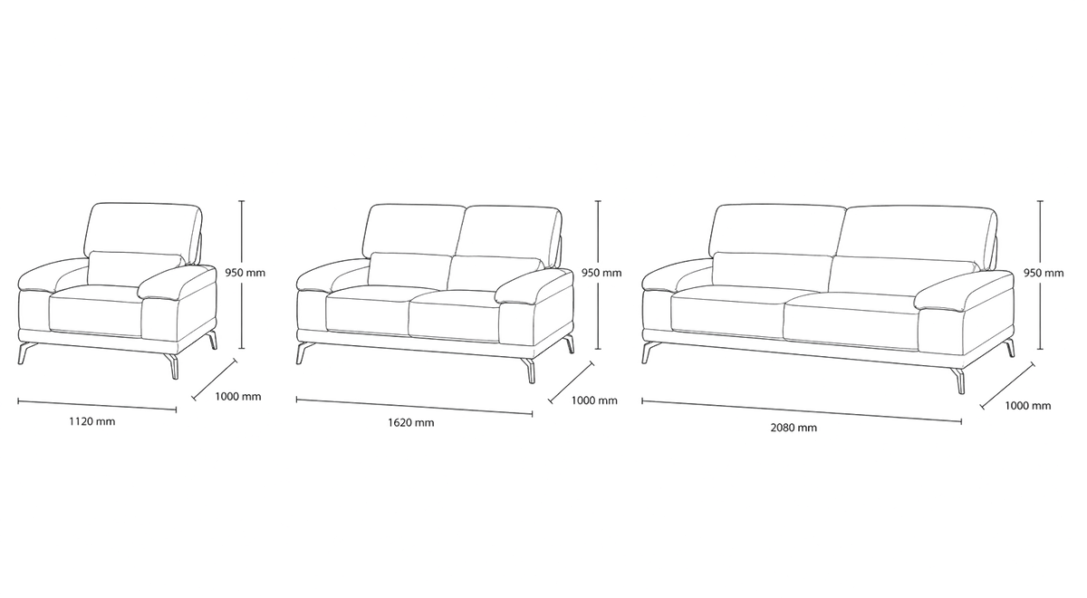Adaline 3+2+1 Leather Lounge Suite