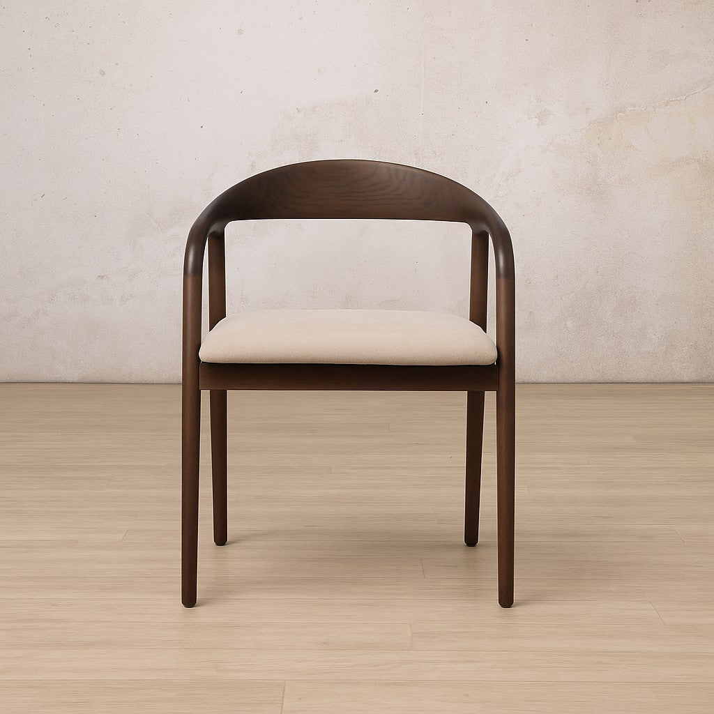 Alden Walnut Fabric Dining Chair | fabric dining chairs, carver dining chairs, wood dining chairs