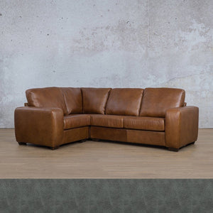 Stanford Leather L-Sectional 4 Seater - LHF Leather Sectional Leather Gallery Bedlam Blue Night 