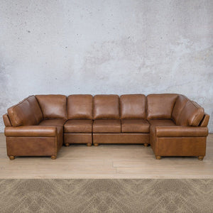 Salisbury Leather Modular U-Sofa Sectional Leather Sectional Leather Gallery Bedlam Taupe 