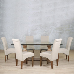 Belmont Glass Top & Windsor 6 Seater Dining Set Dining room set Leather Gallery 