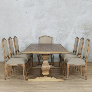 Belmont Wood Top & Duke 8 Seater Dining Set Dining room set Leather Gallery 