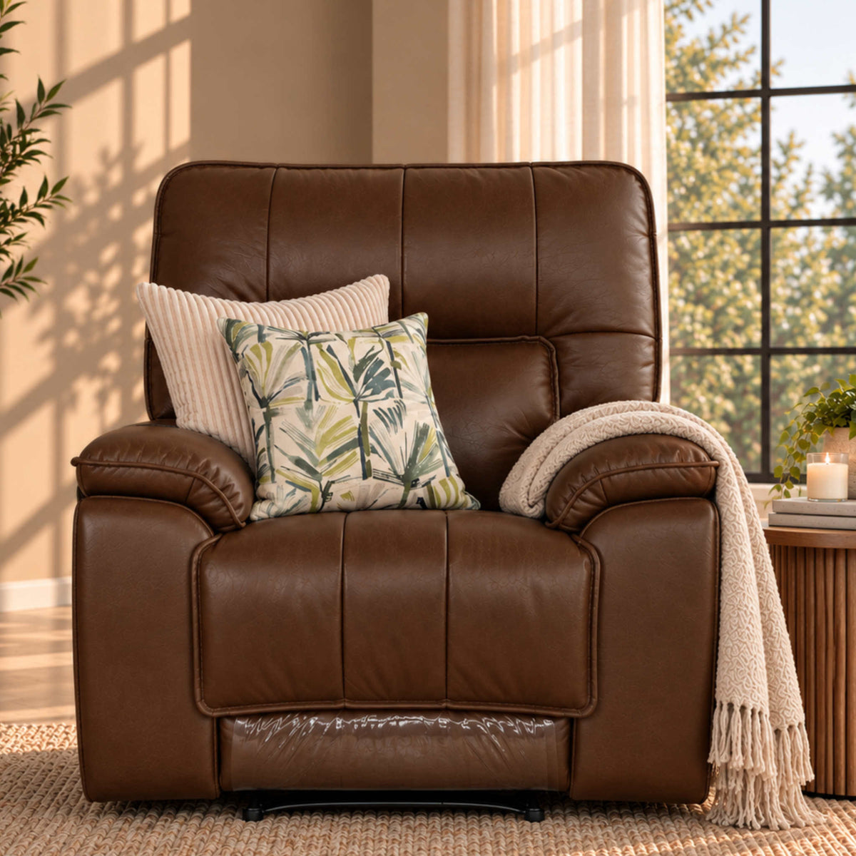 Bentley Leather Recliner - 1 Seater | Choc