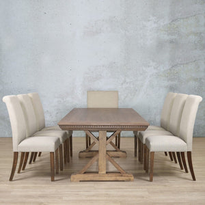 Berkeley Fluted Wood Top & Baron 8 Seater Dining Set Dining room set Leather Gallery 