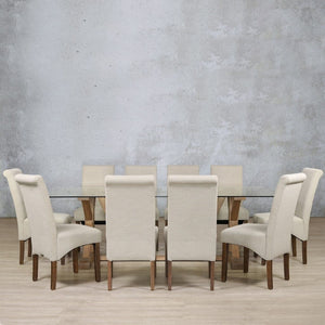 Berkeley Glass Top & Windsor 10 Seater Dining Set Dining room set Leather Gallery 