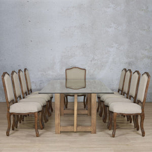 Bolton Glass Top & Duke 10 Seater Dining Set Dining room set Leather Gallery 