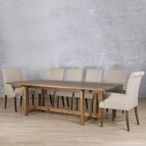 Bolton Wood Top & Baron 10 Seater Dining Set Dining room set Leather Gallery 