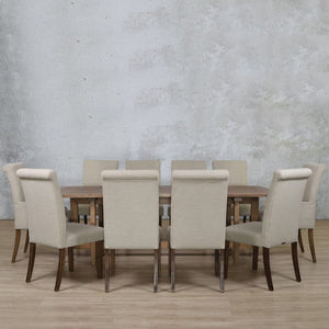 Bolton Wood Top & Baron 10 Seater Dining Set Dining room set Leather Gallery 