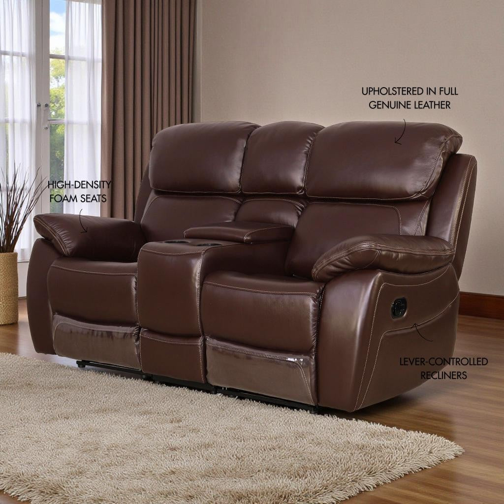 Capri 2 Seater Leather Home Theatre Recliner Leather Recliner Leather Gallery Choc