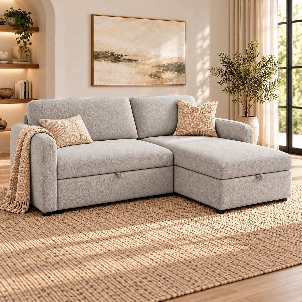 Catalina Fabric Chaise Sectional Couch - RHF