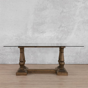 Charlotte Glass Dining Table - 2.4M / 8 or 10 Seater Dining Table Leather Gallery 