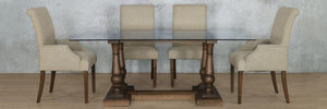 Charlotte Glass Top & Baron 6 Seater Dining Set Dining room set Leather Gallery 
