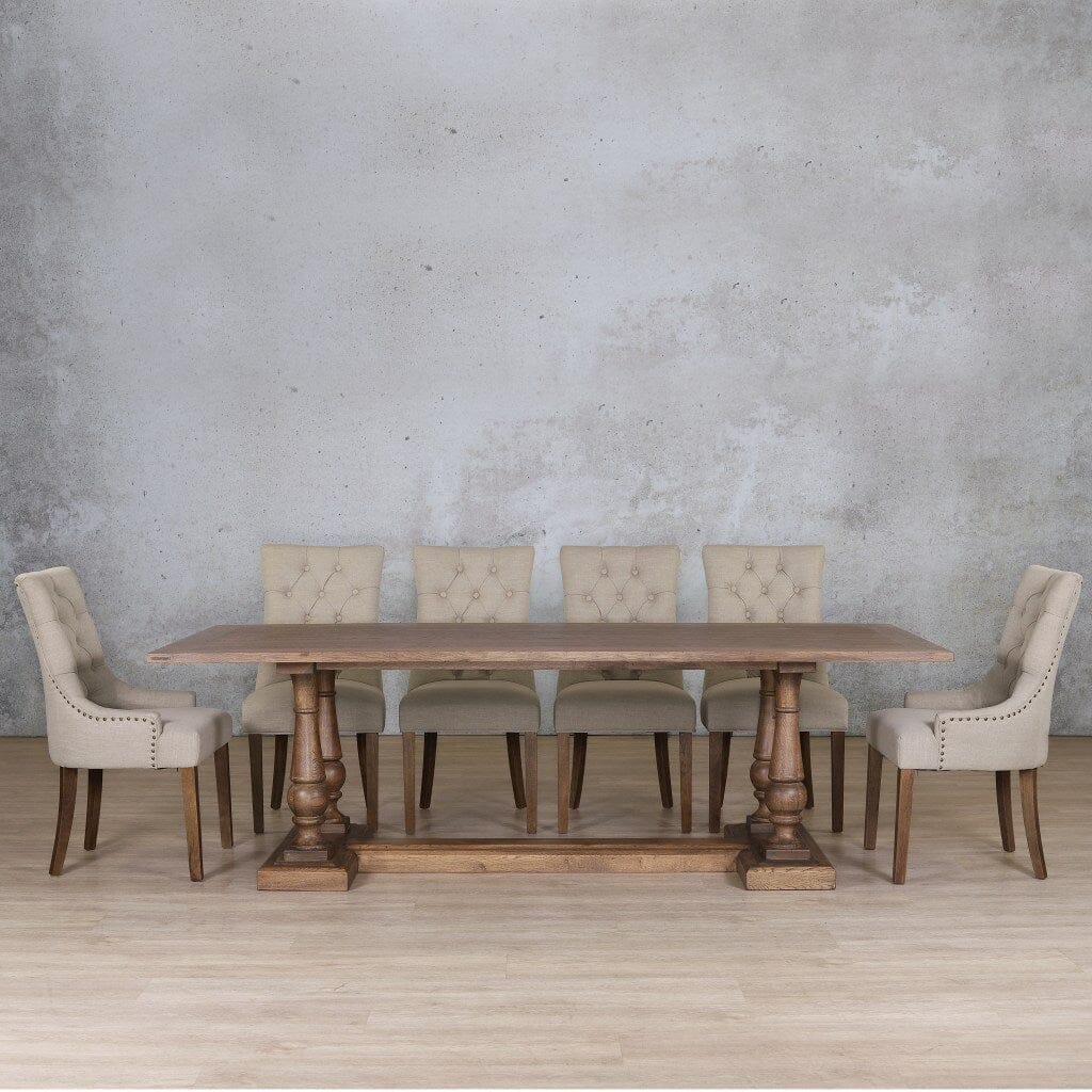 Charlotte Wood Top & Duchess 10 Seater Dining Set Dining room set Leather Gallery 