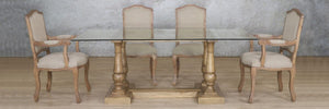 Charlotte Glass Top & Duke 6 Seater Dining Set Dining room set Leather Gallery 
