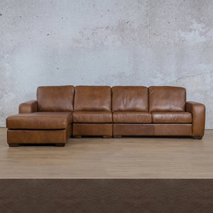 Stanford Leather Modular Sofa Chaise - LHF Leather Sectional Leather Gallery Country Ox Blood 