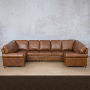 Salisbury Leather Modular U-Sofa Sectional Leather Sectional Leather Gallery Czar Ox Blood 