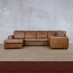 Stanford Leather U-Sofa Chaise - LHF Leather Sectional Leather Gallery Czar Ruby 
