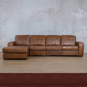 Stanford Leather Modular Sofa Chaise - LHF Leather Sectional Leather Gallery Czar Ruby 