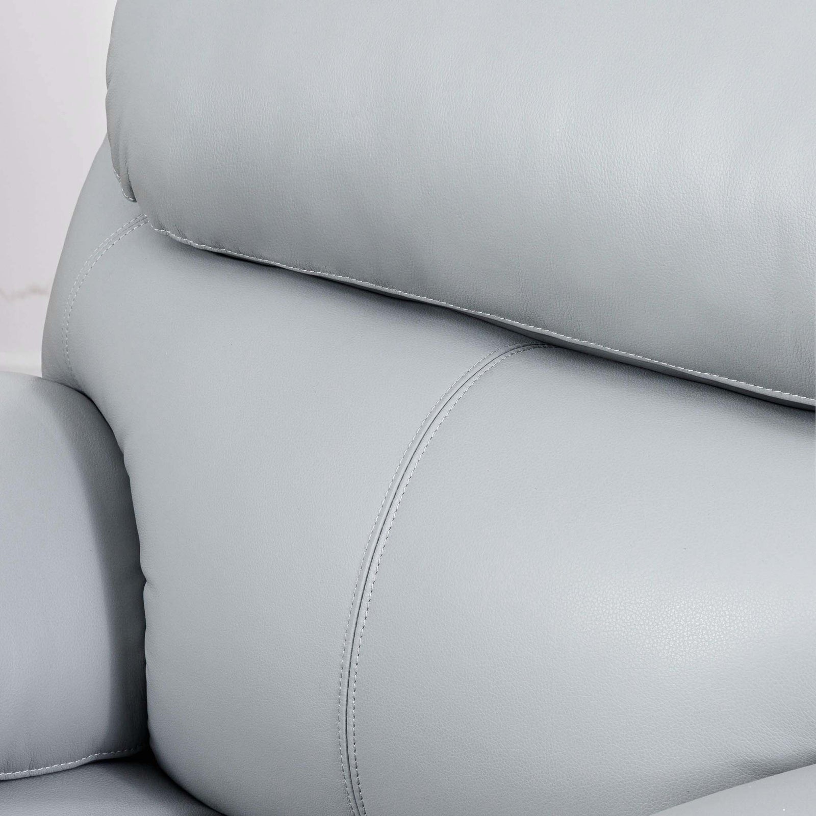 Delta 1 Seater Leather Recliner Chairs - Manatee Grey - Leather Recliner