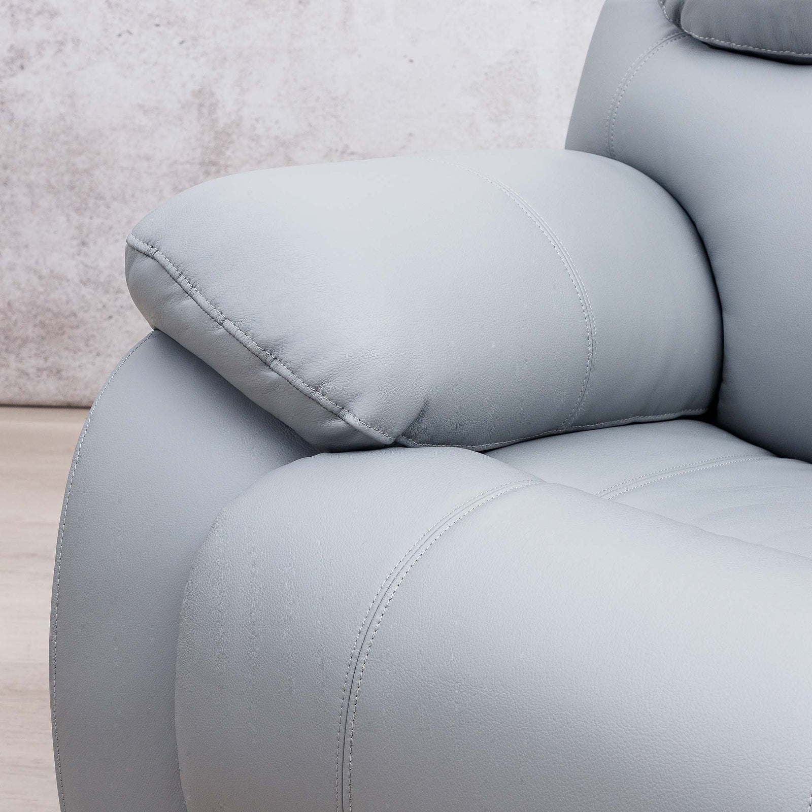Delta 1 Seater Leather Recliner Chairs - Manatee Grey - Leather Recliner