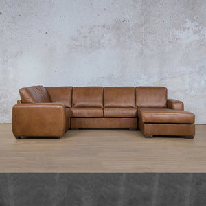 Stanford Leather U-Sofa Chaise - RHF Leather Sectional Leather Gallery 