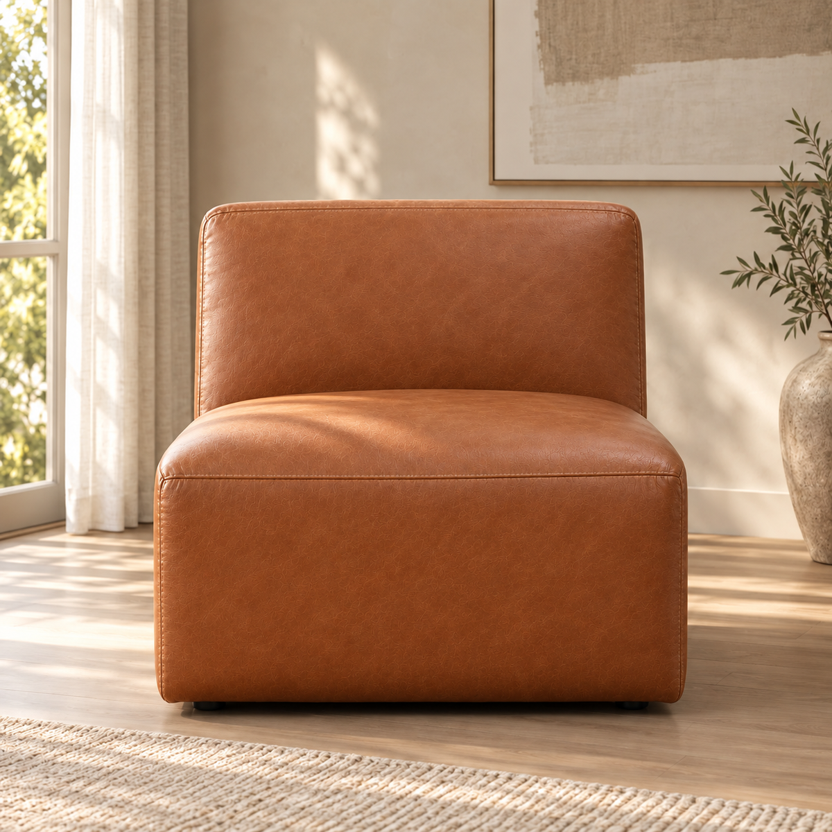 Cove Leather Armless Chair