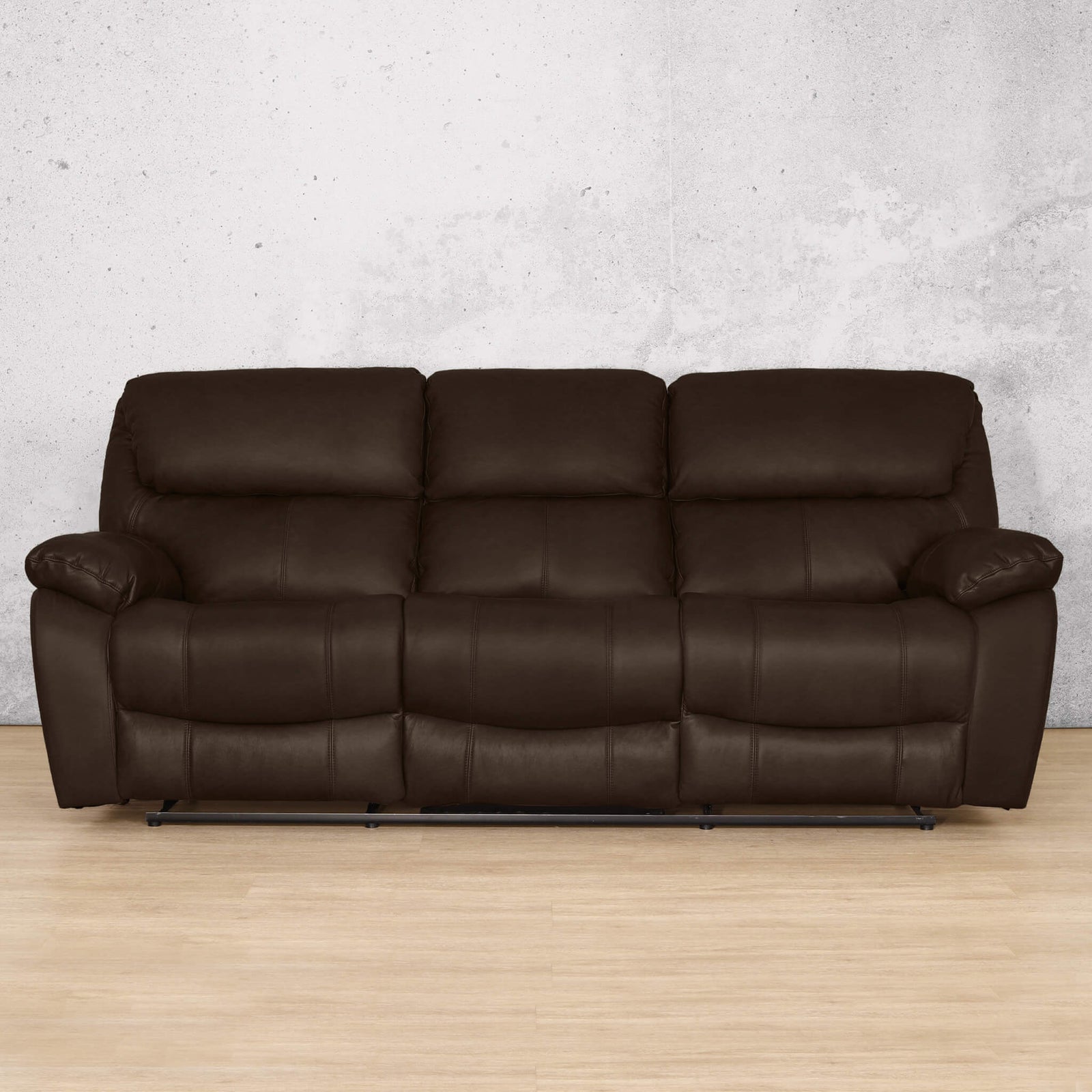 Kuta 3 Seater Leather Recliner - Czar Chocolate - Leather Recliner
