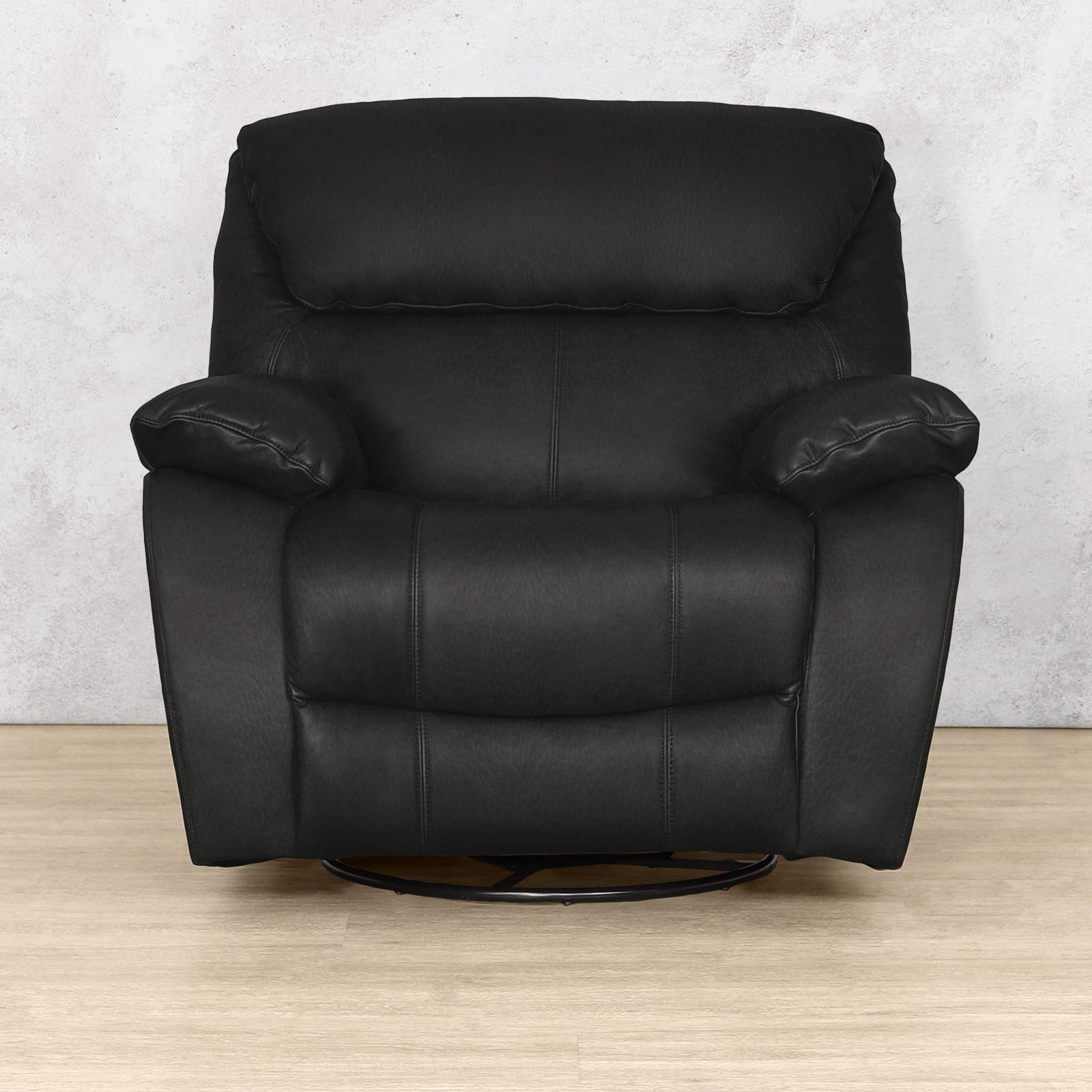 Kuta 1 Seater Leather Rocker Recliner Chair - Rocker / Luxe Black - Leather Recliner