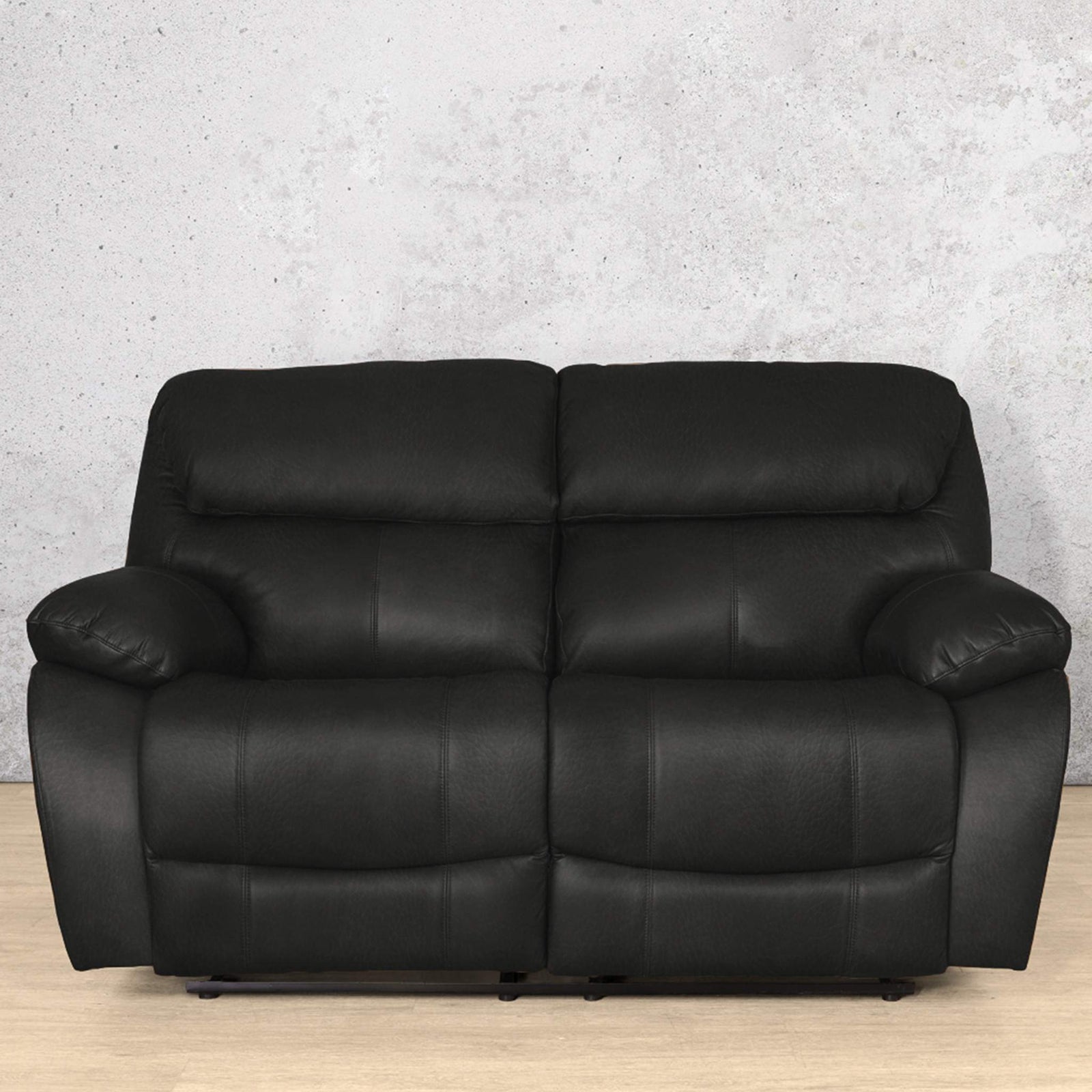 Kuta 2 Seater Leather Recliner - Luxe Black | Leather Gallery