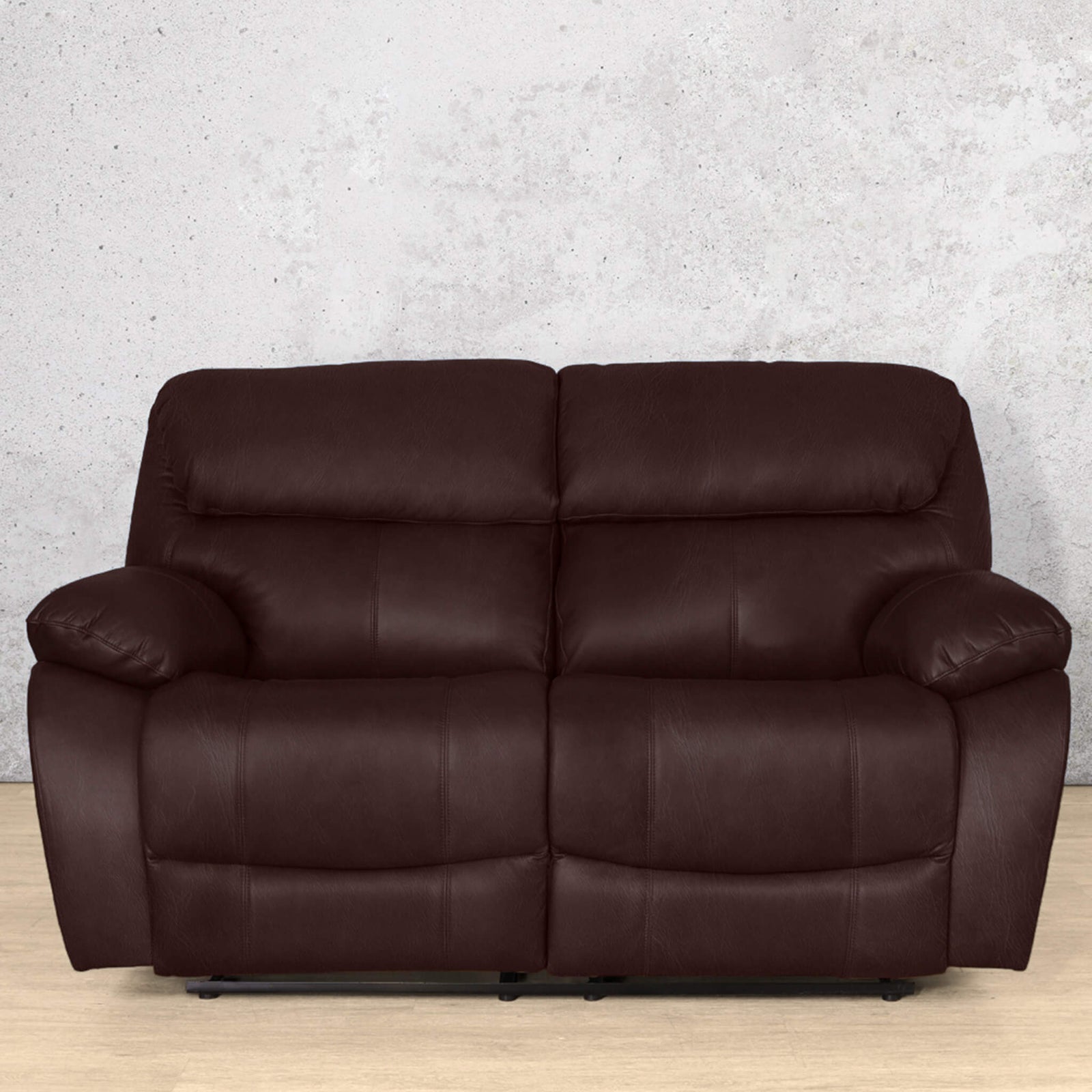 Kuta 2 Seater Leather Recliner - Leather Recliner- Royal Coffee