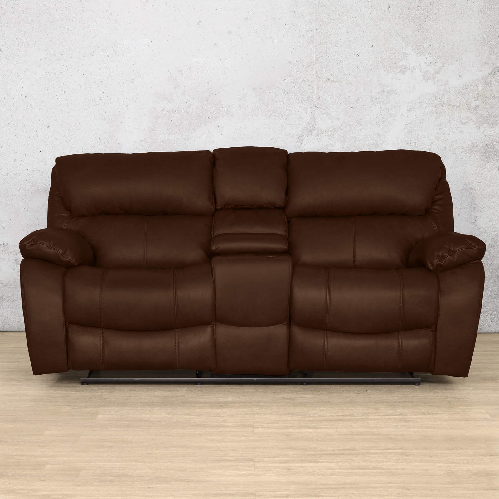 Kuta 2 Seater Home Theatre Leather Recliner - Royal Cognac - Leather Recliner