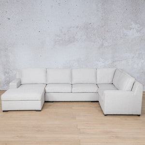 Rome Fabric U-Sofa Chaise Sectional- LHF - Available on Special Order Plan Only Fabric Corner Suite Leather Gallery Oyster 