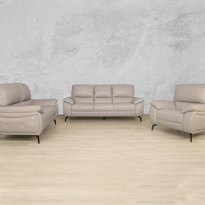 Maddox 3+2+1 Leather Sofa Suite - Available on Special Order Plan Only Leather Sofa Leather Gallery Grey 