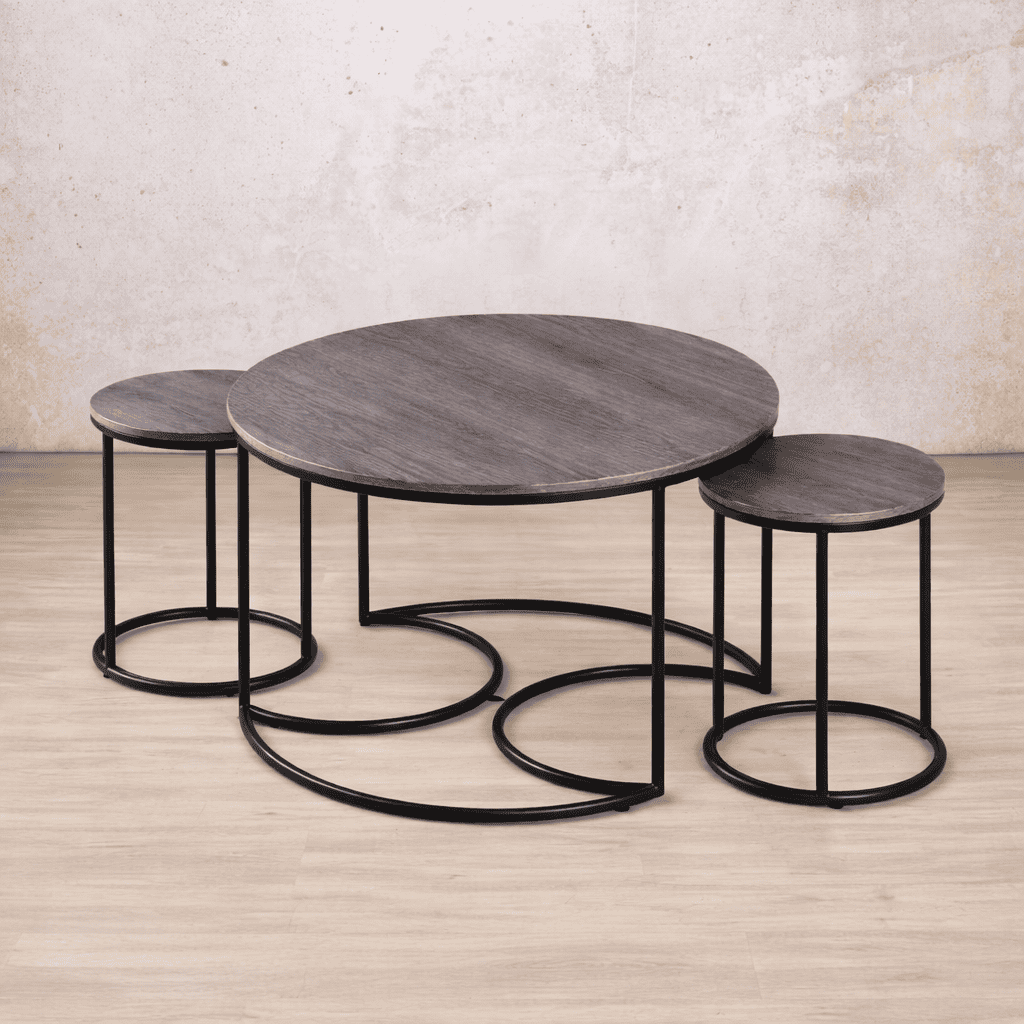 Neidhart nesting coffee tables with brown wood tops - set of 3 | Coffee Tables, nesting coffee table, wood coffee tables