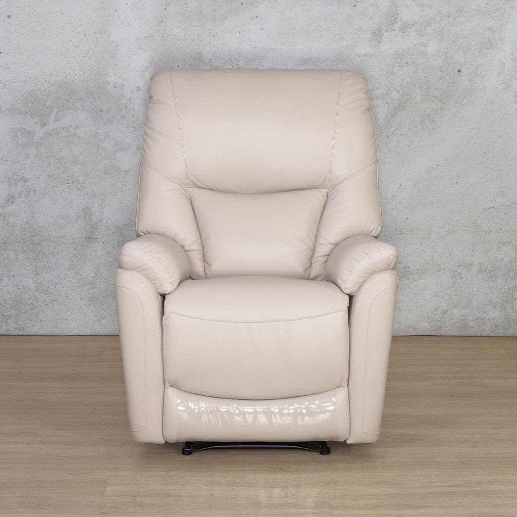 Presley 1 Seater Leather Recliner - Available on Special Order Plan Only Leather Recliner Leather Gallery Beige 