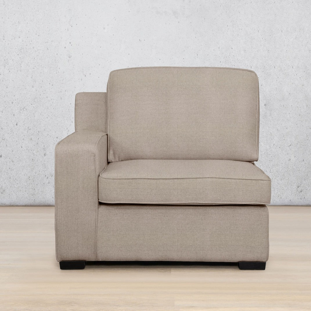 Rome Fabric 1 Seater 1 Arm Couch - Left Hand Facing, in Kenya Beige | Fabric couches, single couch, small couch, couches