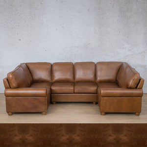Salisbury Leather U-Sofa Sectional Leather Sectional Leather Gallery Royal Cognac 