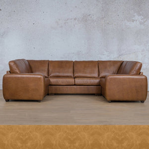 Stanford Leather U-Sofa Leather Sectional Leather Gallery Royal Hazelnut 