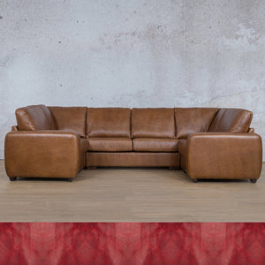 Stanford Leather U-Sofa Leather Sectional Leather Gallery Royal Ruby 