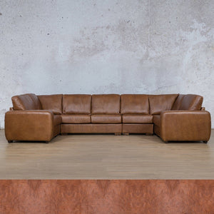 Stanford Leather Modular U-Sofa Leather Sectional Leather Gallery Royal Saddle 