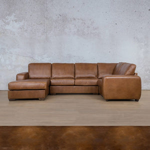 Stanford Leather U-Sofa Chaise - LHF Leather Sectional Leather Gallery Royal Walnut 