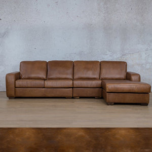 Stanford Leather Modular Sofa Chaise - RHF Fabric Sectional Leather Gallery Royal Walnut 