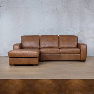 Stanford Leather Sofa Chaise - LHF Leather Sofa Leather Gallery Royal Walnut 