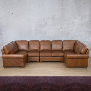 Salisbury Leather Modular U-Sofa Sectional Leather Sectional Leather Gallery Royal Coffee 