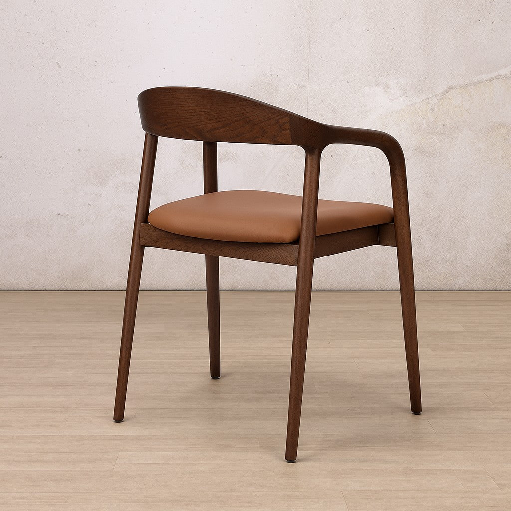 Alden Walnut Dining Chair | Leather Gallery